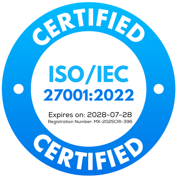 ISO/IEC 27001:2022 Certified Badge